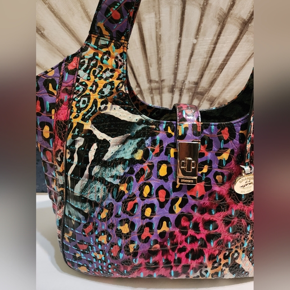 Brahmin Small Carla In Stampede Colorful Melbourne Leather - Picture 2 of 14